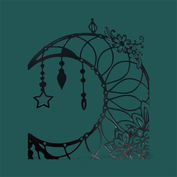 Black Floral Crescent Moon Wall Art - Picture 6 of 13